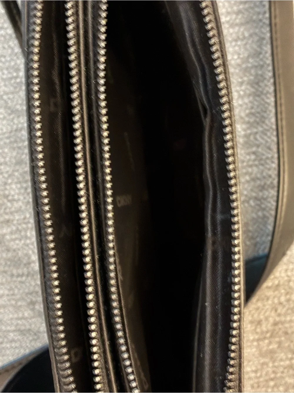 DKNY Black and Gray Logo Crossbody Messenger Bag
